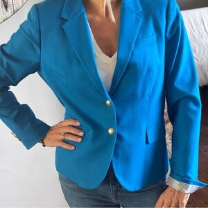 J. Crew Blue Blazer Tailored Fit Notched Lapels